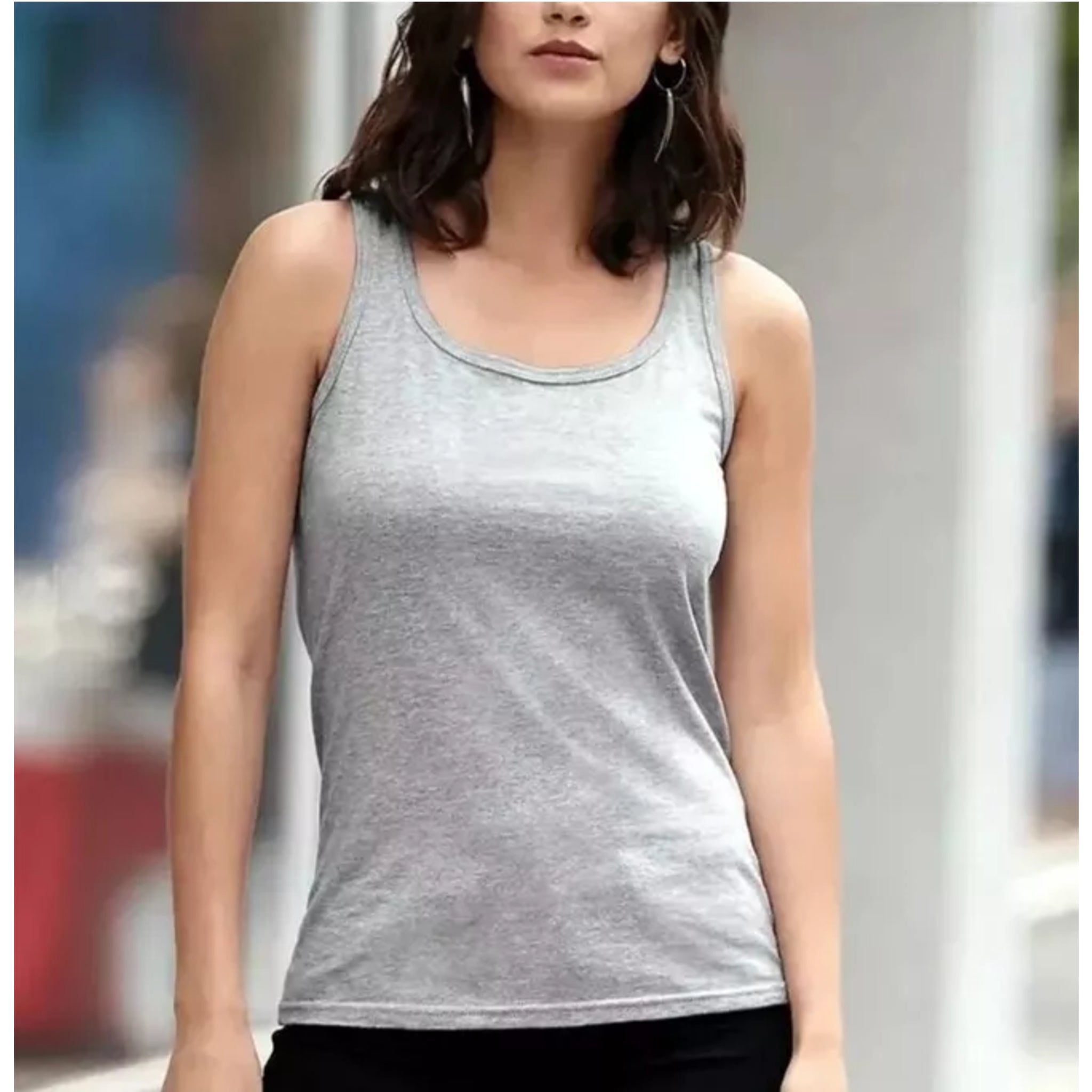 Ladies Grey Vest Top